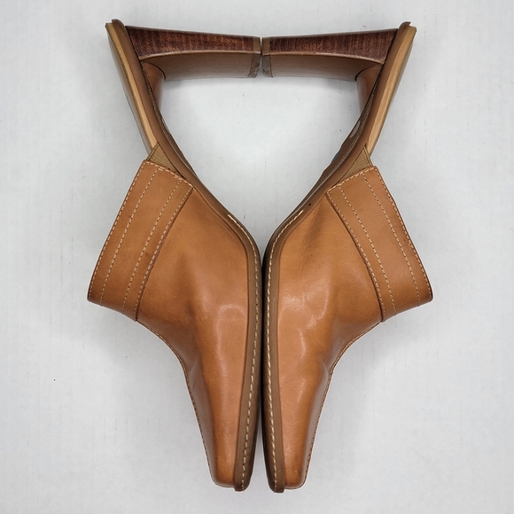Nicole Colonel 3" Heel Mule Size 9.5M Tan Leather Slip On Shoes Comfort Casual - Picture 11 of 11